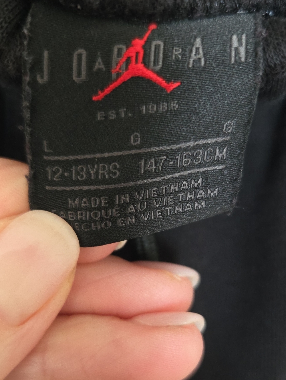 NIKE Jordan Kid's Red Hoodie and Black Jogger Set - L 12/13 - Picture 5 of 6